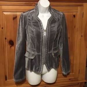 Gorgeous NWTs WHBM grey velvet jacket